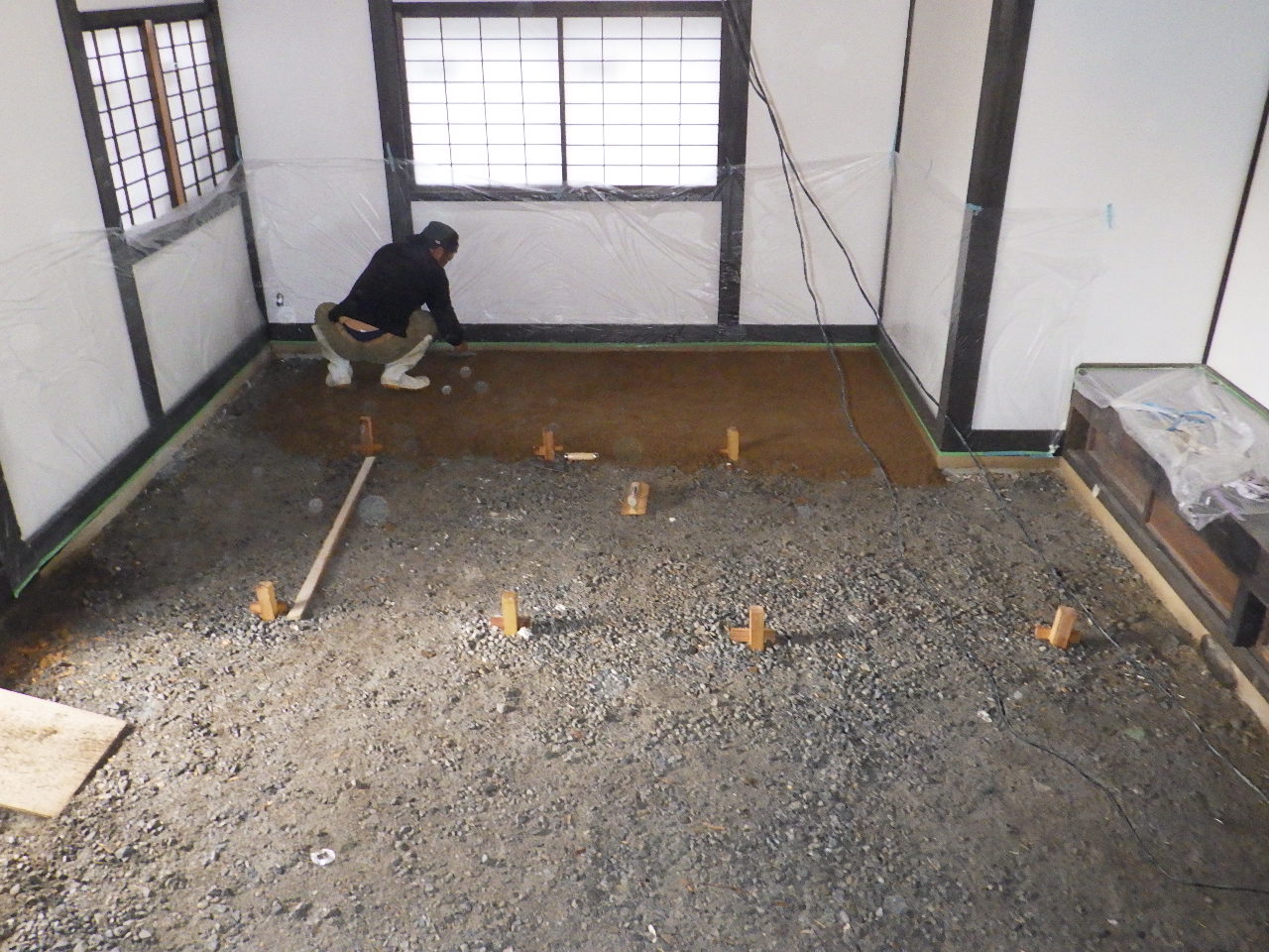 古民家　工事中　内装